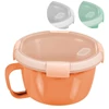 Kép 1/4 - Tárolóedény Curver® 900 ml, füllel, nyitható fedél, fogantyúval, menta/szürke/barack vegyes színek,