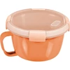 Kép 4/4 - Tárolóedény Curver® 900 ml, füllel, nyitható fedél, fogantyúval, menta/szürke/barack vegyes színek,