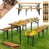 Kép 2/8 - Sörpad készlet DORTMUND Standard3, asztal 175x46x77 cm, 2x pad 175x23x47 cm, fa 25 mm