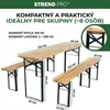 Kép 6/8 - Sörpad készlet DORTMUND Standard3, asztal 175x46x77 cm, 2x pad 175x23x47 cm, fa 25 mm
