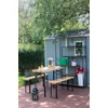 Kép 4/5 - Sörpad készlet DORTMUND Mini3, asztal 117x56x76,5 cm, 2x pad 117x25x46,5 cm, fa 27 mm