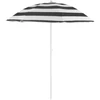 Kép 1/6 - Napernyő DALIA 180 cm, 32/32 mm, dönthető csuklóval, fekete-fehér, strand