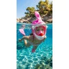 Kép 2/2 - Snorkelező maszk Shark, teljes arcot takaró, gyermekeknek 4+, XS, rózsaszín