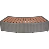 Kép 1/3 - Lépcsőfok MSpa®, pezsgőfürdőhöz, kerek pezsgőfürdőhöz, rattan megjelenésű, szürke, 92x30x22 cm