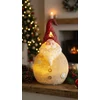 Kép 2/2 - Figura MagicHome Karácsonyi, Mikulás kerek közepes, LED, polirezin, 3xAAA, 28,5 cm
