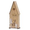 Kép 1/2 - Dísz MagicHome karácsonyi Woodeco, Madáretető, 3 LED, 12x7x32 cm