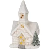 Kép 1/2 - Dekoráció MagicHome Karácsony, templom, 3 LED sárga, kerámia, 2xAAA, beltéri, 17x11x27 cm