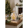 Kép 2/2 - Dekoráció MagicHome Karácsony, templom, 3 LED sárga, kerámia, 2xAAA, beltéri, 17x11x27 cm
