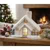 Kép 2/2 - Dekoráció MagicHome Karácsony, házikó kéménnyel, kerámia, 3xAA, 40 cm, LED