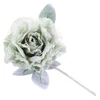 Kép 1/2 - Virág MagicHome, bazsarózsa levéllel, világoszöld, szár, virágméret: 12 cm, virághossz: 23 cm, 6 db-