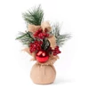 Kép 1/3 - Dekoráció MagicHome Karácsony, Ágacskák jutában, gömbbel, 23 cm, 2db