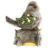 Kép 1/2 - Dekoráció MagicHome Karácsony, cinege fatörzsön, 9 LED, 3xAAA, kerámia, 22x21,50x40 cm