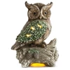 Kép 1/2 - Dekoráció MagicHome Karácsony, bagoly fatörzsön, 9 LED, 3xAAA, kerámia, 31x21x42 cm