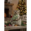 Kép 2/2 - Dekoráció MagicHome Karácsony, bagoly fatörzsön, 9 LED, 3xAAA, kerámia, 31x21x42 cm