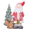 Kép 3/3 - Dekoráció MagicHome Karácsony, Mikulás mókussal és fenyőfával, 1 LED, 2xAAA, kerámia, 35,50x20x46 cm