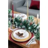 Kép 3/5 - Ág MagicHome Karácsony, tobozokkal és jutaszalaggal, fehér, 15 cm