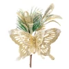 Kép 2/3 - Ág MagicHome Karácsony, pillangóval és jutaszalaggal, arany, 18 cm