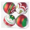 Kép 1/5 - Gömbök MagicHome Karácsony, 4 db, piros - zöld, ornamentikával, karácsonyfára, 10 cm