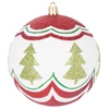 Kép 4/5 - Gömbök MagicHome Karácsony, 4 db, piros - zöld, ornamentikával, karácsonyfára, 10 cm