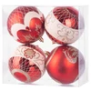 Kép 1/5 - Gömbök MagicHome Karácsony, 4 db, piros, ornamentikával, karácsonyfára, 10 cm