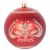 Kép 4/5 - Gömbök MagicHome Karácsony, 4 db, piros, ornamentikával, karácsonyfára, 10 cm