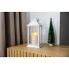 Kép 3/3 - Lámpás MagicHome Karácsonyi, LED meleg fehér, 3xAAA, műanyag, fehér, 14x14x33 cm, mozgó láng