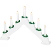 Kép 1/2 - Gyertyatartó MagicHome Karácsonyi, 7x LED meleg fehér, fehér, 2xAA, beltéri, 39x4,5x29 cm