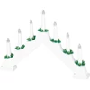 Kép 2/2 - Gyertyatartó MagicHome Karácsonyi, 7x LED meleg fehér, fehér, 2xAA, beltéri, 39x4,5x29 cm