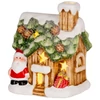 Kép 3/3 - Dekoráció MagicHome Karácsony, házikó Mikulással, LED, terrakotta, 10x8,3x12,2 cm