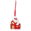 Kép 3/4 - Dekoráció MagicHome Karácsony, házikó, LED, terrakotta, függő, 5,5x5x7,2 cm
