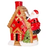 Kép 1/4 - Dekoráció MagicHome Karácsony, házikó Mikulással a tetőn, LED, terrakotta, 2xAAA, 27x13x34 cm