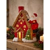 Kép 2/4 - Dekoráció MagicHome Karácsony, házikó Mikulással a tetőn, LED, terrakotta, 2xAAA, 27x13x34 cm