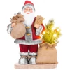Kép 1/3 - Dekoráció MagicHome Karácsony, Mikulás táskával és fenyőfával, LED, 3xAAA, 30 cm