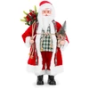 Kép 1/2 - Dekoráció MagicHome Karácsony, Mikulás táskával, ajándékokkal és fenyőfával, kerámia, 46 cm