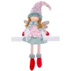 Kép 1/2 - Figura MagicHome, karácsonyi, angyal piros cipővel és hosszú lábakkal, szövet, rózsaszín-zöld, 16x10
