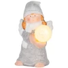Kép 1/3 - Figura MagicHome, karácsonyi, angyal hógömbbel, LED, terrakotta, 13,5x13x20 cm