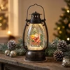 Kép 2/5 - Lámpás MagicHome Karácsonyi Retro, LED meleg fehér, Mikulással, csillámmal, fekete, 3xAA, műanyag, 1