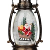 Kép 4/5 - Lámpás MagicHome Karácsonyi Retro, LED meleg fehér, Mikulással, csillámmal, fekete, 3xAA, műanyag, 1