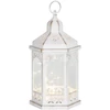 Kép 1/2 - Lámpás MagicHome Karácsonyi Morocco, LED meleg fehér, fehér, 3xAAA, műanyag, időzítő, 18x15x32 cm