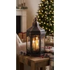 Kép 2/3 - Lámpás MagicHome Karácsonyi Morocco, LED meleg fehér, gyertyák, fekete, 3xAAA, műanyag, időzítő, 18x