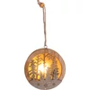 Kép 1/3 - Dekoráció MagicHome Karácsony, hóember gömbben, LED, függő, MDF, 8,5x2x8,5 cm