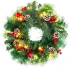 Kép 1/2 - Koszorú MagicHome, karácsonyi, természetes, tobozokkal, 20x LED, meleg fehér, 3xAA, 8 funkció, 30 cm