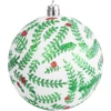 Kép 2/2 - Gömbök MagicHome Karácsony, 6 db, fehér csillogó ornamentikával, csillámokkal, matt, dekorációval, k