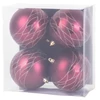 Kép 1/4 - Gömbök MagicHome Karácsony, 4 db, bordó, matt, dekorációval, karácsonyfára, 10 cm