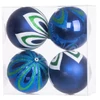 Kép 1/4 - Gömbök MagicHome Karácsony, 4 db, kék, dekorációval, karácsonyfára, 10 cm