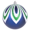 Kép 2/4 - Gömbök MagicHome Karácsony, 4 db, kék, dekorációval, karácsonyfára, 10 cm