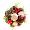 Kép 2/4 - Gyertyatartó MagicHome Karácsonyi, fenyőággal és masnival, természetes, 15 cm