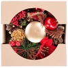 Kép 1/4 - Gyertyatartó MagicHome Karácsonyi, fenyőággal és virággal, természetes, 15 cm