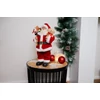 Kép 3/3 - Dekoráció MagicHome Karácsony, Mikulás ajándékokkal és macival, piros, 30 cm
