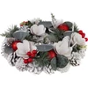 Kép 1/4 - Koszorú MagicHome, karácsonyi, természetes, fehér, adventi, 30 cm